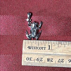 Silver tone Frog Pendant